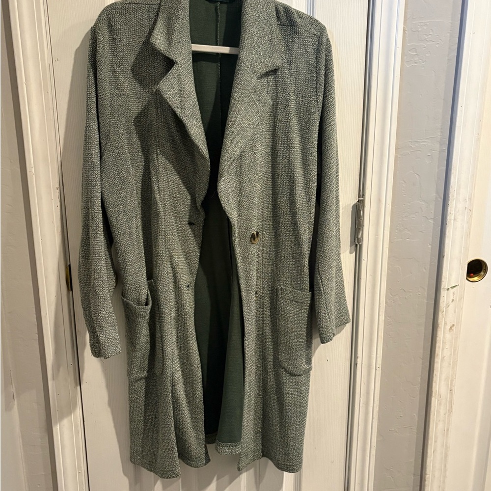 Anthropologie Green Trench Coat